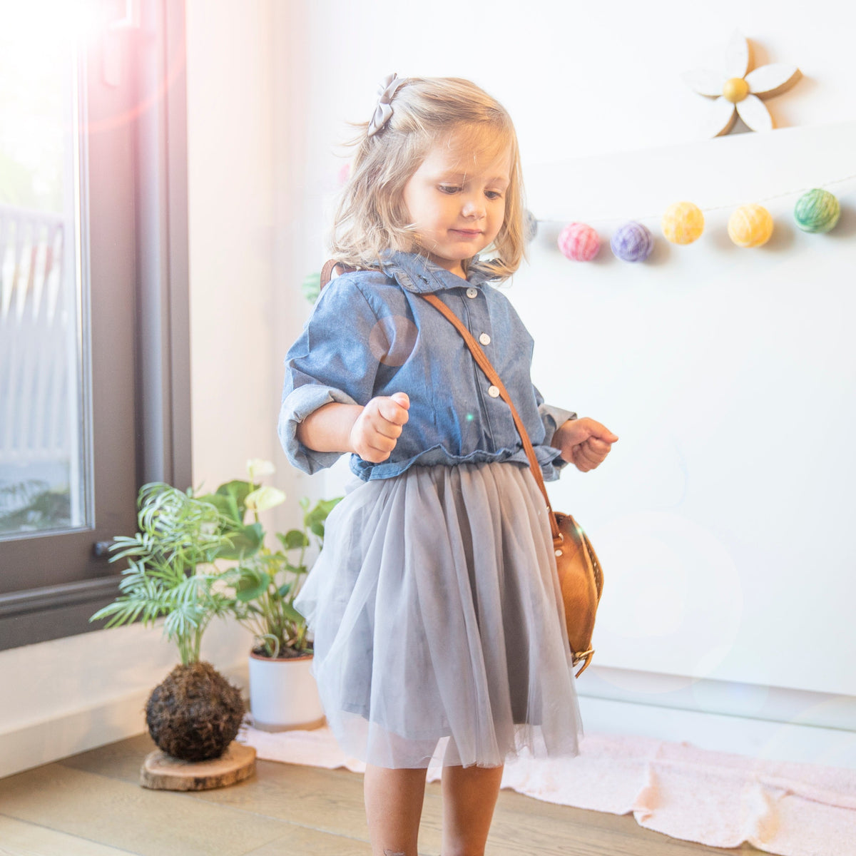 Moonbun Long-Sleeve Denim Tutu Dress(Size 6T) Moonbun Long-Sleeve Denim Tutu Dress(Size 6T)