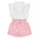 Girls 2pcs Lace Top and Shorts Set