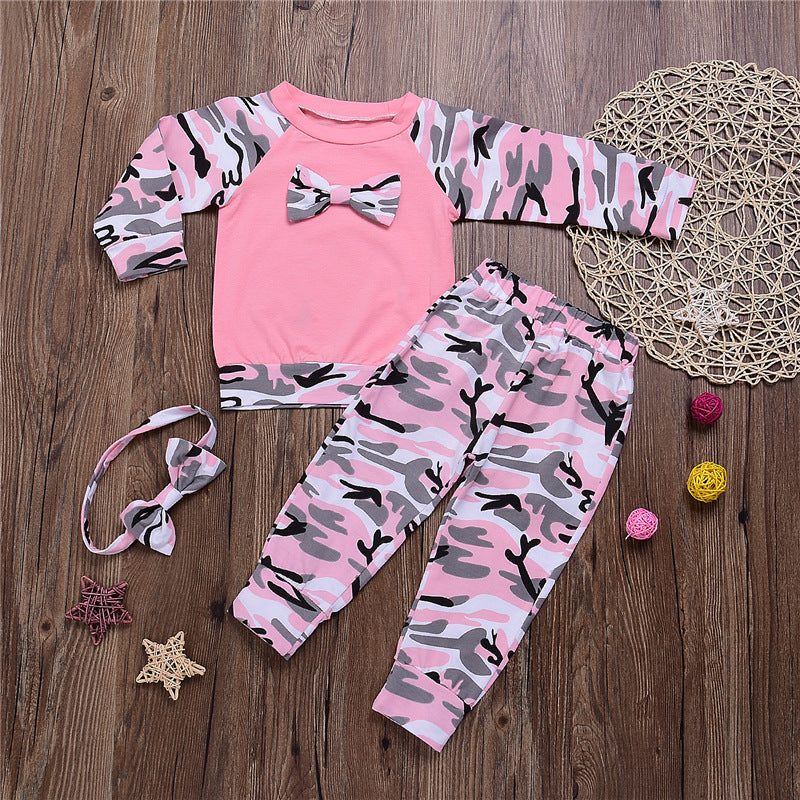 Buy Baby Girl 2pcs Pink Camo Tracksuit Set