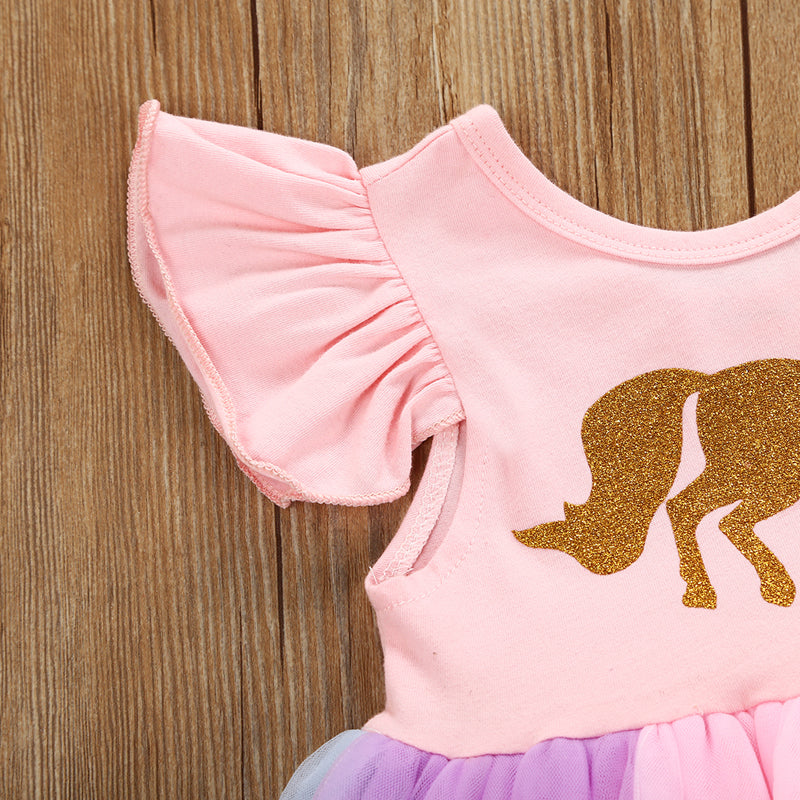 unicorn princess tutu dress Tutu Du Monde Girls Unicorn Ivory & Rainbow Dress Girls Toddler 2-3 year Ivory/Pink Cotton By Childrensalon