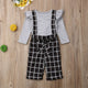 Ruffle Plaid Overalls Outfit