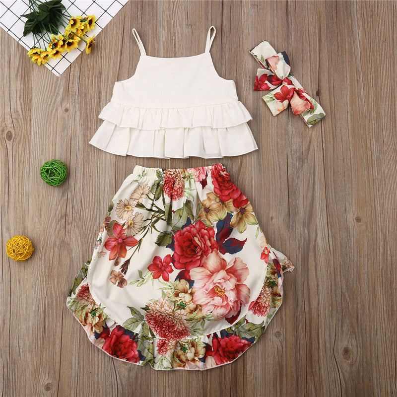 Stunning Floral Remi Ruffle Skirt Outfit Set - MoonBun