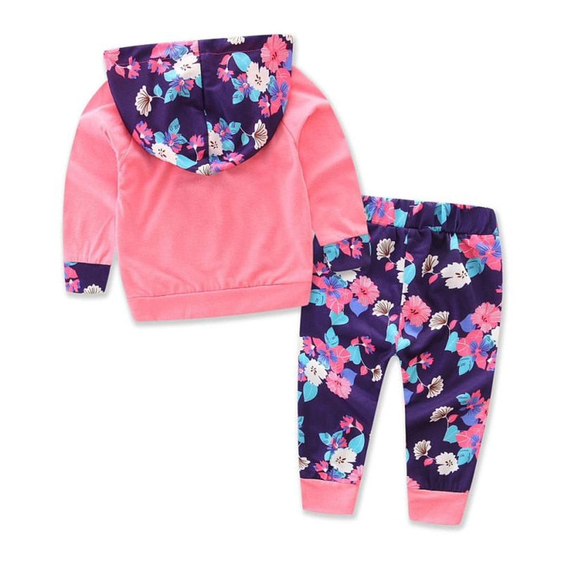 Toddler Girl Pink Floral Sweatsuit for Sale Online