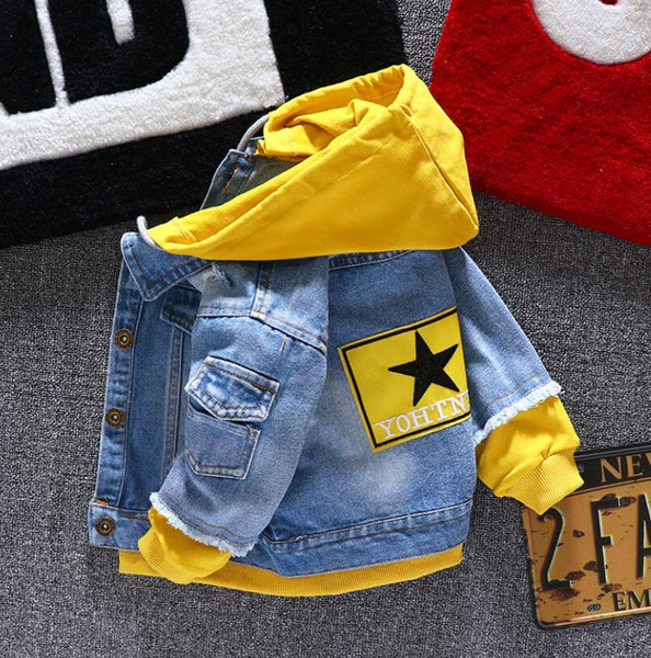 Baby yellow denim outlet jacket