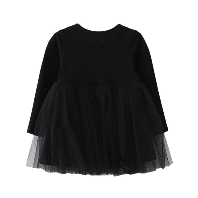 Moonbun Girls Long-sleeve Tutu Dress, Black(Size 18M)