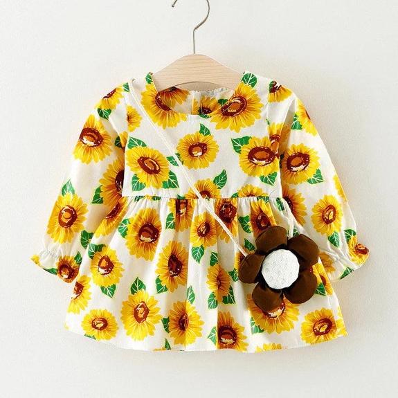 Moonbun Floral Fall Dress, orange(Size 6M) Moonbun Floral Fall Dress, orange(Size 6M)