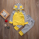 Yellow Striped Animal Hoodie Outfit