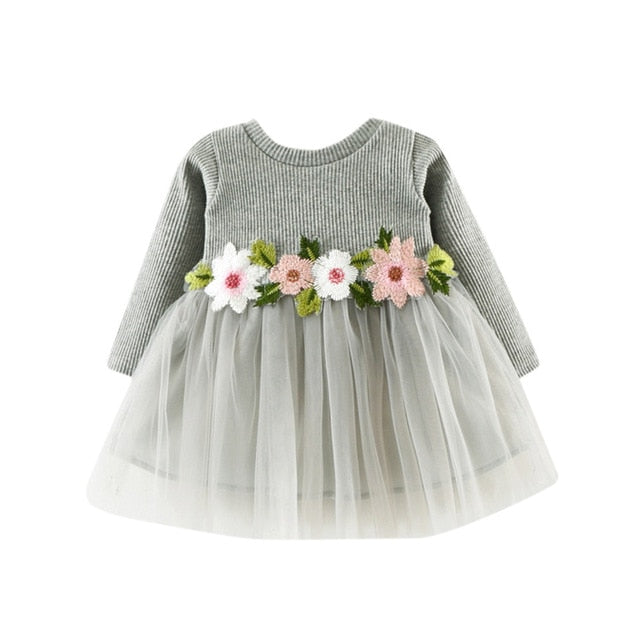 Girls Baby / Toddler Long Sleeve Tulle Dress (Age 9m-3yrs) Grey / 24M Girls Baby / Toddler Long Sleeve Tulle Dress (Age 9m-3yrs) Grey / 24M