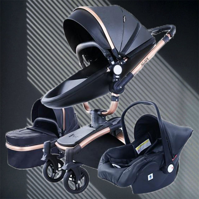 luxury baby stroller Luxe PU Leather 3 in 1 Stroller